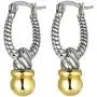 8MM Ball with Rope Design Drop Two Tone Earrings 8MM Ball with Rope Design Drop Two Tone Earrings