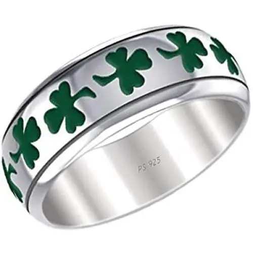 US Jewels and Gems Mens Sterling Silver 8mm Irish Celtic Shamrock 3 Leaf Clover Wedding Band Ring US Jewels and Gems Mens Sterling Silver 8mm Irish Celtic Shamrock 3 Leaf Clover Wedding Band Ring