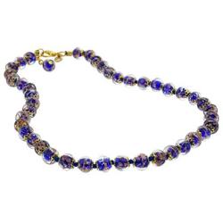 GlassOfVenice Murano Glass Sommerso Necklace - Navy Blue