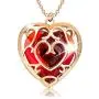 FAADBUK The Legend of Zelda Jewelry Zelda Skyward Sword Heart Sapphire Ruby Necklace Legend fo Zelda Gift for Women Girl