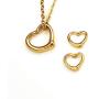 RAYMONDS BOUTIQUE 14K Rose Gold Silver Plated Open Heart Shape Floating Love Pendant Necklace and Earrings Jewelry Set for Women, Girls, Teens, Kids with Adjustable Chain