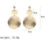 ONLYJUMP Shimmering Round Disc Metal Dangle Earrings for Women Girls Fashion Retro Frosted Gold Silver Big Circle Geometric Statement Ear Jewelry