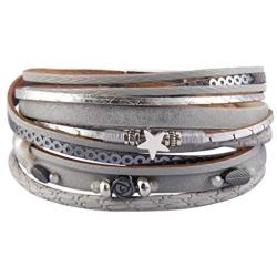 GelConnie Women’s Leather Wrap Bracelet Multiple Layer Cuff Bracelets Bohemian Jewelry for Sister, Wife