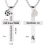 Palterwear Sport Necklace for Boys and Teens - Stainless Steel Pendant with Ball Charm and Inspirational Text (Soccer)