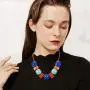 FAMARINE Boho Jewelry Colorful Necklace for Women, Gold Choker Chain Boho Necklace, Wear to Travel Or Wedding FAMARINE Boho Jewelry Colorful Necklace for Women, Gold Choker Chain Boho Necklace, Wear to Travel Or Wedding