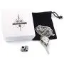 Gungneer Runic Raven Skull Pendant Necklace, Helm of Awe Rune Nordic Viking Men Necklace, 316L Stainless Steel Bonus 2 Rune Beard Bead