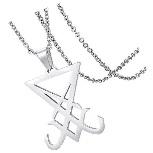 COMTRUD Sigil of Lucifer Satan Satanic Symbol Necklace Premium Stainless Steel Satan Goth Gothic Pendant, Religions Jewelry for Men Women COMTRUD Sigil of Lucifer Satan Satanic Symbol Necklace Premium Stainless Steel Satan Goth Gothic Pendant, Religions Jewelry for Men Women