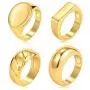 17 MILE 4 PCS Gold Chunky Dome Rings Set for Women 18K Real Gold Signet Polished Round Stacking Minimalist Ring Size 6-9 17 MILE 4 PCS Gold Chunky Dome Rings Set for Women 18K Real Gold Signet Polished Round Stacking Minimalist Ring Size 6-9