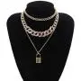 2 Pcs Hip Hop Rhinestone Necklace Shiny Cuban Link Chain Choker Bling Collar Chains Chunky Necklace Bracelet Fashion Punk Lock Pendant Cool Jewelry Gifts Nightclub Jewelry for Women and Girls 2 Pcs Hip Hop Rhinestone Necklace Shiny Cuban Link Chain Choker Bling Collar Chains Chunky Necklace Bracelet Fashion Punk Lock Pendant Cool Jewelry Gifts Nightclub Jewelry for Women and Girls