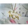 La Menagerie Horse Gold Origami Jewelry & Gold Geometric Necklace – 18 Karat Plated Gold Necklace & Horse Necklaces for Women – Horse Necklace for Girls & Origami Necklace