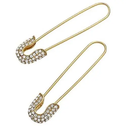 2 Pairs Minimalism Safety Pin Paperclip Earrings Punk Cartilage Dangle Earrings with Crystal Hypoallergenic Gold Plated Hoop Earrings Safety Pin Jewelry for Women Girls 2 Pairs Minimalism Safety Pin Paperclip Earrings Punk Cartilage Dangle Earrings with Crystal Hypoallergenic Gold Plated Hoop Earrings Safety Pin Jewelry for Women Girls