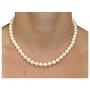 Natural A+ Quality Round White Cultured Freshwater Pearl Necklace Jewelry for Women Girls Anniversary Birthday Mother Christmas Gifts