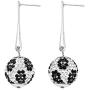 Rosemarie & Jubalee Womens Wild Animal Leopard Print Pave Crystal Ball Bar Drop Earrings, 2''
