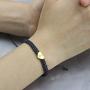 MEMGIFT Dainty 18K Gold Initial Letter Heart Charm Bracelets for Women Teen Girls Handmade Rope Braided Adjustable Jewelry Personalized Birthday Gifts for Mom Daughter Best Friend Sister Wife Aunt