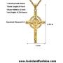Lee Island Fashion Gold Cross Necklace for Men Women, 24K Gold Plated Simulated Diamond CZ Fully Crucifix Cross Catholic Jesus Christ Pendant Stainless Steel Necklace,20,24 Inch Chain Jewelry