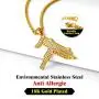 Mens Womens Shiny Cubic Zirconia Africa Map/Broken Heart/Maple Leaf/Wave/Praying Hands/Cross Pendent Necklace with Spiga Chain 22+2(Extended) 18K Gold/Platinum Plated Hip Hop Jewely(Send Gift Bxo)