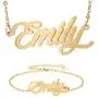 HUAN XUN Custom Name Necklace Personalized Initial Necklaces in Golden Silver HUAN XUN Custom Name Necklace Personalized Initial Necklaces in Golden Silver