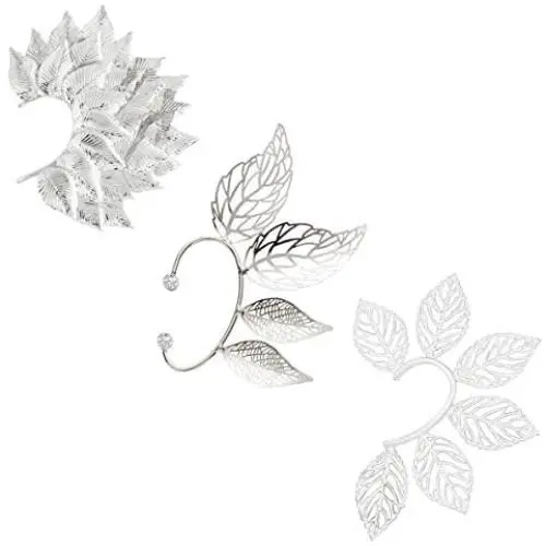 Elf Ear Cuff Metal Leaf Wrap Earring Hollowed Flower Leaf Cosplay Fairy Ear Wrap Cuffs Earrings for Women Girls Wedding Jewelry Filigree Fairy Elven Fantasy Handcraft Ear Cuffs Elf Ear Cuff Metal Leaf Wrap Earring Hollowed Flower Leaf Cosplay Fairy Ear Wrap Cuffs Earrings for Women Girls Wedding Jewelry Filigree Fairy Elven Fantasy Handcraft Ear Cuffs