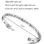 Encouragement Gifts Bracelet Cuff Bangle Women Mantra Quote Stainless Steel Silver
