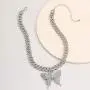 Butterfly Cuban Link Necklace Set Hip Hop Rhinestone Chock Chain Iced Out Sparking Bling Zircon Crystal Collar Animal Butterfly Pendant Necklace for Women Girl Party Jewelry-A Silver Butterfly Cuban Link Necklace Set Hip Hop Rhinestone Chock Chain Iced Out Sparking Bling Zircon Crystal Collar Animal Butterfly Pendant Necklace for Women Girl Party Jewelry-A Silver