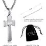 XIEXIELA USA Football Cross Necklace for Boys.I CAN DO All Things Strength Bible Verse Stainless Steel Necklace Rugby Ball Athletes Sports Lover