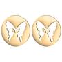 Vocheng Gold Monarch Butterfly and Earring Sets for Women Teen Girls,Hollow Out 316L Stainless Steel Pendant Necklace and Round Stud Piercing Earrings, with Fine Gift Box and Cute Card Jewelry Set