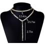 Artmiss Multilayer Gold Sequin Chain Necklace Bar Dapped Long Pendant Necklace Chain Jewelry Chain for Women and Girls