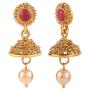 Efulgenz Indian Bollywood Traditional 14 K Gold Plated Crystal Kundan Pearl Beaded Wedding Temple Tassel Choker Necklace Earrings Jewelry set