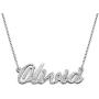 MyNameNecklace Sparkling CZ Diamond-Cut Sterling Silver 925 Name Necklace -Custom Pendant Nameplate Jewelry Gift for Women- Girl- Teens
