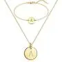 RINHOO 2PC/Set Initial Pendant Necklace Bracelet Stainless Steel Children Round Alphabet A-Z Letter Bracelet for Women Girl Jewelry RINHOO 2PC/Set Initial Pendant Necklace Bracelet Stainless Steel Children Round Alphabet A-Z Letter Bracelet for Women Girl Jewelry