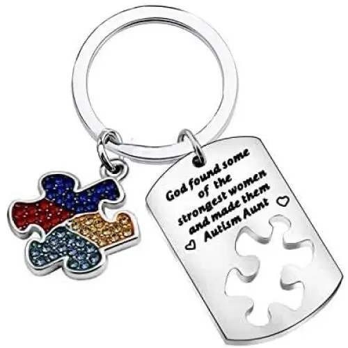 WSNANG Autism Awareness Jewelry Autistic Support Proud Autism Aunt Grandma Gift God Found Some of The Strongest Women and Made Them Autism Aunt/Grandma Keychain WSNANG Autism Awareness Jewelry Autistic Support Proud Autism Aunt Grandma Gift God Found Some of The Strongest Women and Made Them Autism Aunt/Grandma Keychain
