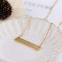Finrezio Gold Plated Stainless Steel Initial Heart Bar Necklace Alphabet Pendant Necklace for Women Girlfriend Mother, 16''+2''