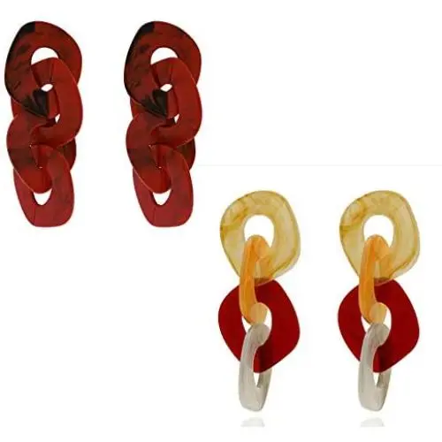 2-3 Pairs Fashion Vintage Geometry Acrylic Drop Dangle Earrings Statement Lightweight Marbled Resin Acrylic Chain Link Drop Earring Studs for Women Girls Vaction Jewelry 2-3 Pairs Fashion Vintage Geometry Acrylic Drop Dangle Earrings Statement Lightweight Marbled Resin Acrylic Chain Link Drop Earring Studs for Women Girls Vaction Jewelry
