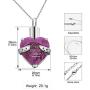 XIUDA Birthstone Crystal Urn Necklace Heart Memorial Keepsake Pendant Ash Holder Cremation Jewelry for Ashes