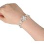 EVER FAITH Silver-Tone CZ Austrian Crystal Cream Simulated Pearl Elegant Flower Jewelry Set