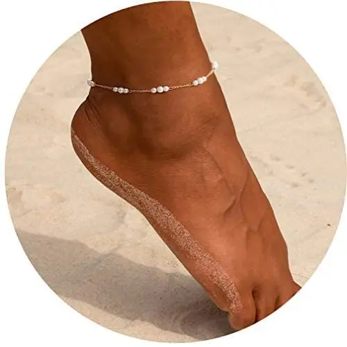 Kyerlyn Dainty Simple Chain Ankle Bracelet for Women 18k Gold/Silver Plated Summer Beach Beaded Moon Figaro Satellite Cuban Pearl Flat Marina Adjustable Anklet for Women Girl Teen Fashion Jewelry Gift Kyerlyn Dainty Simple Chain Ankle Bracelet for Women 18k Gold/Silver Plated Summer Beach Beaded Moon Figaro Satellite Cuban Pearl Flat Marina Adjustable Anklet for Women Girl Teen Fashion Jewelry Gift
