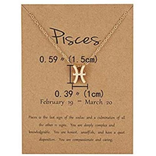 2021 New Card Packaging 12 Constellation Pendant Necklace Zodiac Horoscope Astrology Aureate Clavicle Necklace for Women Girls Teens Birthday Anniversary Friendship Exquisite Jewelry Gift