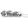 Controse Speak No Evil, Hear No Evil, See No Evil Skull Necklace with Pendant (27'' 316L Stainless Steel Necklace