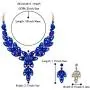 BriLove Womens Wedding Bridal Crystal Multi Teardrop-Shape Flower Hollow Enamel Statement Necklace Dangle Earrings Set BriLove Womens Wedding Bridal Crystal Multi Teardrop-Shape Flower Hollow Enamel Statement Necklace Dangle Earrings Set