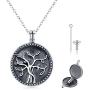 JUSTKIDSTOY Cremation Jewelry for Ashes 925 Sterling Silver Tree of Life Urn Necklace of Ashes Memorial Keepsake Family Jewelry Gifts for Women Men