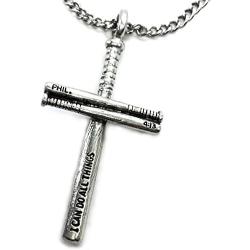 FORGIVEN JEWELRY Baseball Bat Cross Necklace Chain