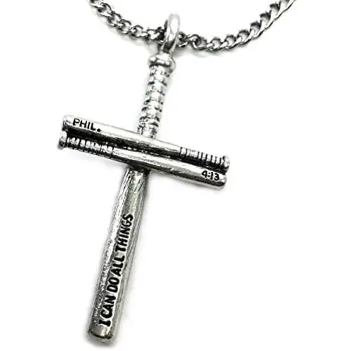 FORGIVEN JEWELRY Baseball Bat Cross Necklace Chain FORGIVEN JEWELRY Baseball Bat Cross Necklace Chain