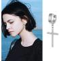 Dangle Cross Earrings for Men Punk Stainless Steel Hoop Earrings Piercing Jewelry…