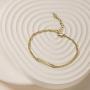 AGVANA Chain Bracelet for Women Cuban Paperclip Link Blessed 14k Gold Plated 925 Sterling Silver Fashion Jewelry Gifts for Her Girlfriend Wife Bestfriend with Gift Box, 6.5+1 Inch Extender