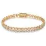 Barzel White Rhodium, Gold & Rose Gold Plated Opal Created Crown Tennis Bracelet