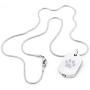 DESIGNSCAPE3D Pet Cremation Jewelry for Ashes Paw Print Urn Necklace for Ashes Stainless Steel Keepsake Memorial Pendant Ashes Necklace for Cat Dog with 20'' Chain + Gift Box + Filling Kit