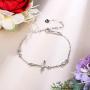 EVER FAITH Cross Bracelet 925 Silver Cross Infinity Charm Adjustable Link Religious Jewelry Gift for Women, Girls