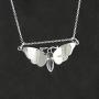 Sterling Silver Deaths Head Hawk Moth Pendant Necklace, 18'' Cable Chain