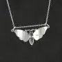 Sterling Silver Deaths Head Hawk Moth Pendant Necklace, 18'' Cable Chain Sterling Silver Deaths Head Hawk Moth Pendant Necklace, 18'' Cable Chain