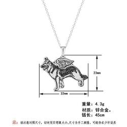 AILUOR German Shepherd Dog Necklace, Love Heart Dog Pendant Necklace Greyhound Dog Memorial Gift